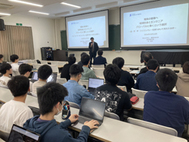 講演する林揚哲東京科学大副学長＝23日、松江市西生馬町の松江高専